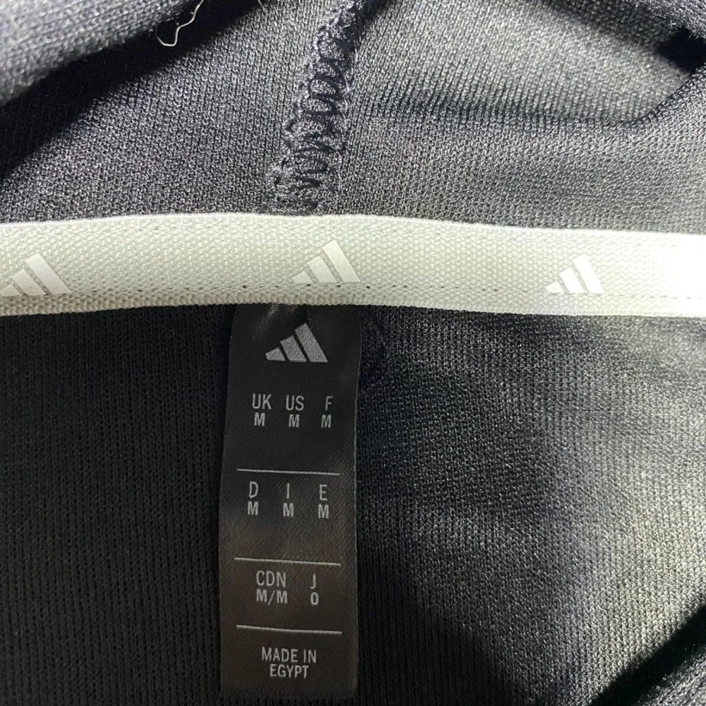 Adidas Men Medium Hoodie Pullover Black Activewear Sporty Logo Long Sleeve